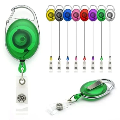 Immagine di Verde Clip a Bobina Retrattile Yoyo porta Badge con Portachiavi Moschettone per Carta d&#039;identità di LanyardsTomorrow ID scomparsa mulinello Unità singola 1 pz