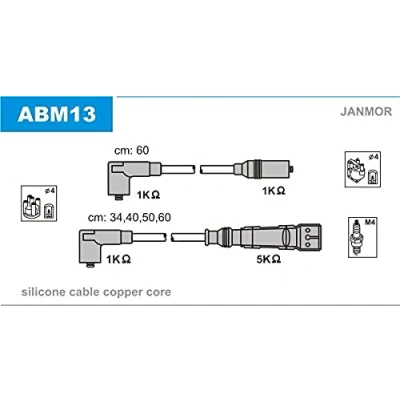 Immagine di JANMOR ABM13 Kit Cavi Accensione VOLKSWAGEN: GOLF 3, 3 Variant, Passat B3/B4 Variant