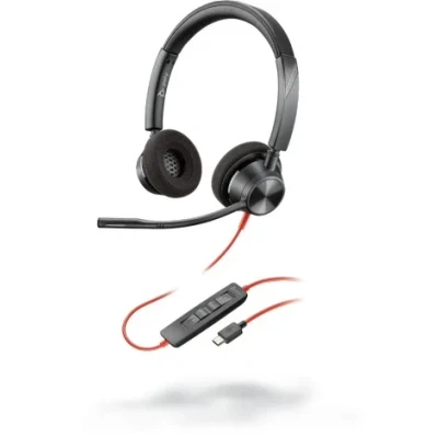 Immagine di Plantronics Blackwire C3320 Cuffie stereo con connettore USB C e braccio flessibile per microfono, colore: Nero