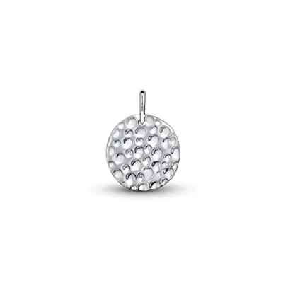 Immagine di Amberta Ciondolo Minimal da Donna in Argento Sterling 925: Pendente Piatto Martellato