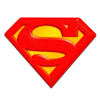 Immagine di Toppe termoadesive Superman &#039;Logo&#039; rosso 8 x 5 cm Patch Toppa ricamate Applicazioni Ricamata da cucire adesive