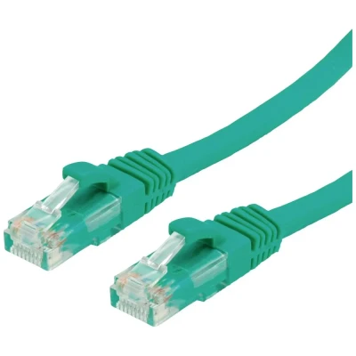 Immagine di Value 21.99.1083 RJ45 cavo di rete, patch CAT 6 U/UTP 10.00 m Verde non schermato, Privo alogeni, Ritardante fiamma 1 pz.