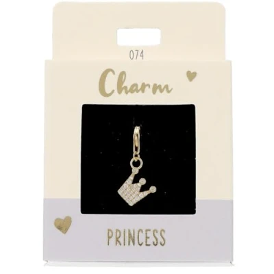 Immagine di Depesche 11785 074 Charms Express Yourself Ciondolo per collane e bracciali, Corona, Placcato Oro, Come Piccolo Regalo, Multicolore