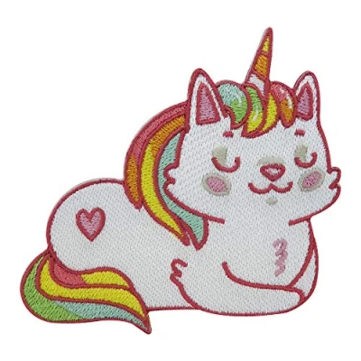 Immagine di Finally Home UniCat toppa termoadesiva con motivo unicorno, gatto, arcobaleno