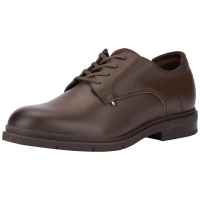 Immagine di Tommy Hilfiger Pebble Grain Derby Stringate eleganti, Uomo, Taglia: 43, Cocoa Pelle