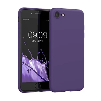 Immagine di kwmobile Custodia Compatibile con Apple iPhone SE (2022) / (2020) 8 7 Cover Back Case per Smartphone in Silicone TPU Protezione Gommata porpora