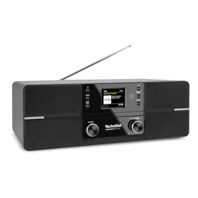 Immagine di TechniSat DIGITRADIO 371 CD IR Stereo Internetradio (DAB+, VHF, CD, WLAN, streaming audio Bluetooth, display a colori, USB,AUX, collegamento per le cuffie, sveglia,10 W, telecomando) nero