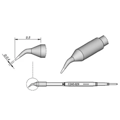 Immagine di JBC Tools C245032 punta di saldatura Forma tonda, dritta Dimensione 0.4 mm Lunghezza punte 11 Contenuto 1 pz.
