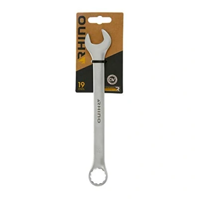 Immagine di Rhino Clé Mixte 19mm 19 mm, serraggio, Anello e Chiave a Forcella combinati Diametro Alta qualità Fabbricato in Acciaio (Cromo vanadio) Varie Misure Disponibili, NC
