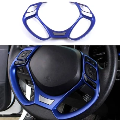 Immagine di MICROCK Coprivolante Trim per Toyota C HR CHR 2017 2018 2019 2020 2021, ABS Blu, 1pc