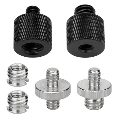 Immagine di Kigniote 6 Adattatori per Treppiedi da 1/4&quot; 3/8&quot; Viti del treppiede Adattatore di conversione a vite Convertitore DSLR Supporto Luce Flash GoPro