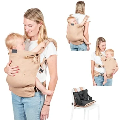 Immagine di Babymoov Marsupio Fisiologico, che si evolve in un rialzo sedia Moov &amp; Boost Hazelnut beige