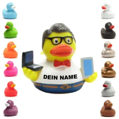 Immagine di Anatra da bagno personalizzabile (Nerd Anatra)