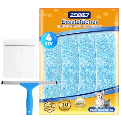 Immagine di WOKEEPOW 4 pezzi per MR.SIGA Tergivetro e lavavetri in microfibra, Panno Microfibra Doccia da 25 cm, Riutilizzabile cm Tira Acqua Doccia, Pulizia efficiente