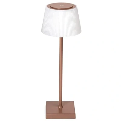 Immagine di Aigostar Lampada da Tavolo Senza Fili Ricaricabile USB, Scrivania Dimmerabile Touch, 3 Modalità di Colore, Comodino IP54 Impermeabile per Interno e Esterno Marrone Scuro