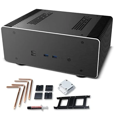 Immagine di Akasa Maxwell PRO Plus, Custodia Mini ITX Senza Ventola in Alluminio, LGA1700 Ready, Kit Termico Incluso, Telaio per Computer con Fattore di Forma Ridotto Gaming, HTPC e Ambienti audiofili,