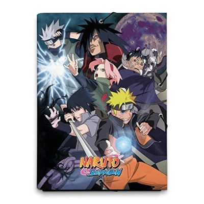 Immagine di Grupo Erik: Cartellina rigida Naruto Premium Cartella portadocumenti A4 espandibile, 34 x 24,5 cm, a 3 lembi con elastico, Cartelletta Porta Documenti in cartone, Licenza Ufficiale