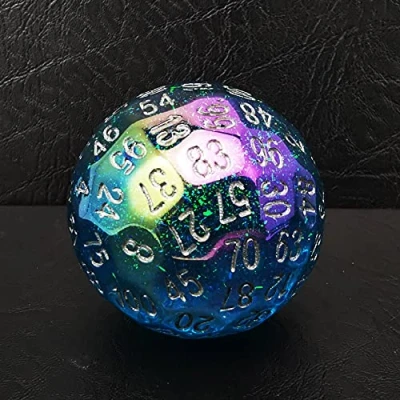 Immagine di Bescon Dazzling Blue 100 Sided Dice, Polyhedral Solid Sides Dice 45MM in Diameter (1.8inch), Game D100