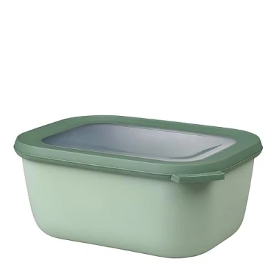 Immagine di Mepal Multi Bowl Cirqula Rectangular Contenitori Plastica con Coperchio Adatto come Contenitore Ermetico per Frigo, Microonde, Congelatore da Portata Ciotole Cucina 1500 ml Nordic Sage