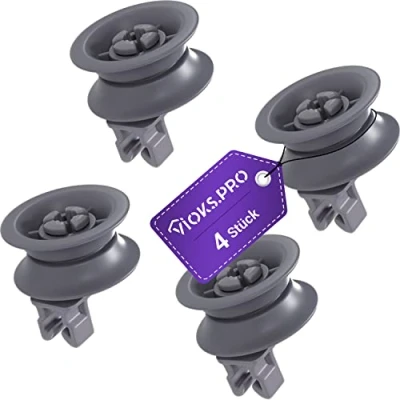 Immagine di Vioks.pro Set di 4 rotelle per lavastoviglie Bosch 00611666 00165313 rotoli vimini accessori cestello superiore