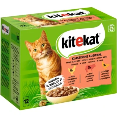 Immagine di Kitekat in buste 48 x 85 g Umido per gatto Selezione classica Salsa