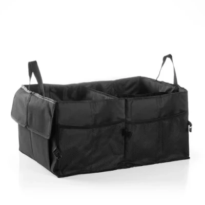 Immagine di InnovaGoods Organizzatore Bagagliaio Auto Pieghevole, 55L, 3 Compartimenti, Tasche Multiple, Base con Velcro, Nero, Poliestere