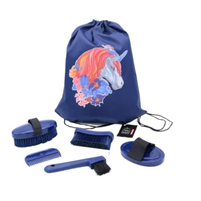 Immagine di PFIFF 102790 Set di pulizia per cavalli, colore: Blu scuro