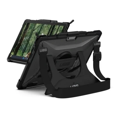 Immagine di Urban Armor Gear Plasma Handstrap Case cover per tablet Microsoft Surface Pro 9 Back Ghiaccio, Trasparente