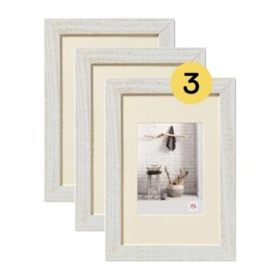 Immagine di walther design Home HO030V3 Cornice portafoto in legno, confezione da 3 pezzi, 20 x 30 cm, colore bianco polare