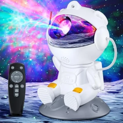 Immagine di TOCVEOE Proiettore Stelle Astronauta, Lampada Notturna Bambini con Telecomando 8 Modalità di Proiezione, Rotazione a 360 per e Adulti, Perfetto Camere da Letto, Festa Relax
