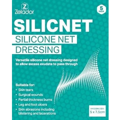 Immagine di Rete in silicone 5 x 7,5 cm per lacrime cutanee, cicatrici, ferite chirurgiche e ulcere