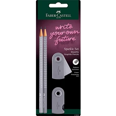 Immagine di Blister 2 matite di grafite Sparkle + 1 gomma mini sleeve tem...