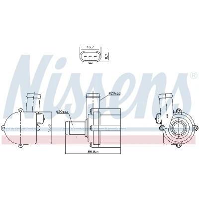 Immagine di NISSENS 831116 Pompa circolazione acqua, Riscaldatore 12 elettrico AUDI: A4 B8 Avant, Q5, A6 C6 Avant