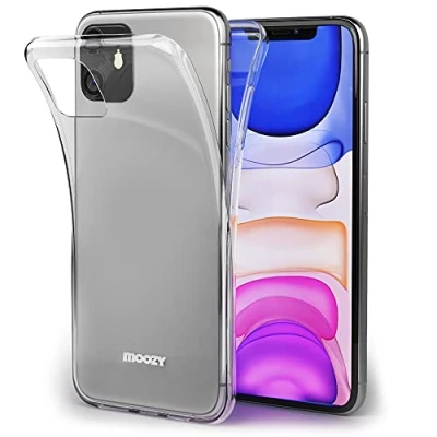 Immagine di Moozy Cover Protezione 360 Gradi per iPhone 11 Silicone Trasparente Full Body Custodia TPU Case Copertura Completa