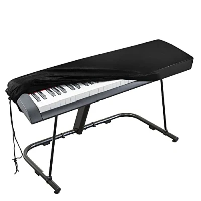 Immagine di Copertina del pianoforte, Estensibile Velluto Copertura antipolvere Kaifire di nylon tastiera pianoforte con cordino regolabile e una serratura (88 keys)