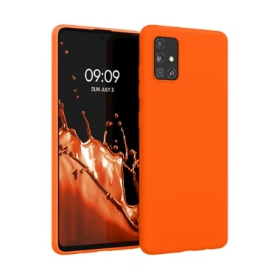 Immagine di kwmobile Custodia Compatibile con Samsung Galaxy A51 Cover Back Case per Smartphone in Silicone TPU Protezione Gommata arancione fluorescente