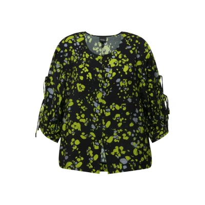 Immagine di Ulla Popken Splatter 3/4 Camicetta, Donna, Taglia: 48/50, Black