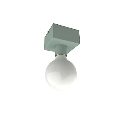 Immagine di L+ Plafoniera led soffitto, in metallo, forma cubo, lunghezza 10cm, colore verde, Made Italy