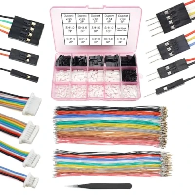 Immagine di Kit di cavi e connettori pre crimpati SH1.0 a DP 2.54 compatibili con JST SH 1.0mm per I2C Qwiic Stemma QT Wire FPV Drone Flight Controller SpeedyBee F405 Holybro Kakute H7 F7 T Motor