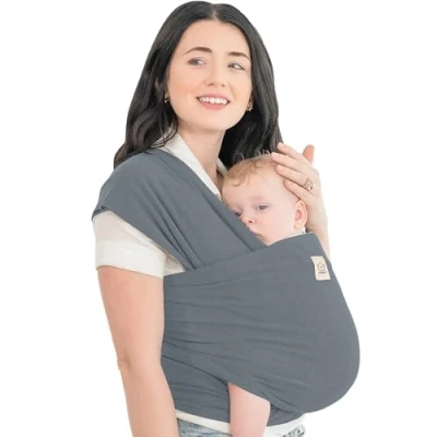 Immagine di KeaBabies Baby Wrap Carrier Tutto in 1 originale Breathable Sling, Leggero, Mani Free Wrap, Carriers per Neonato, Carrier(Midnight Gray)