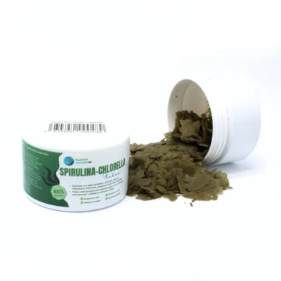 Immagine di Spirulina Chlorella Flakes PiantaAcquario 100 ml Cibo in Fiocchi a Base di Alghe Scaglie per tutti i tipi pesci