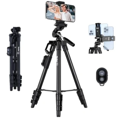 Immagine di Rollei Smartphone treppiede Traveler I video ultraleggero fino a 2 kg di carico utile incl. testa borsa Sblocco remoto Bluetooth Nero