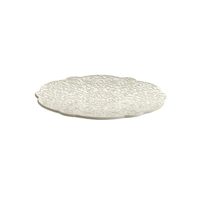 Immagine di Alessi Dressed en Plein Air MW72/77 W, Sottotazza da Caffè di Design con Decoro a Rilievo, Melammina, Bianco