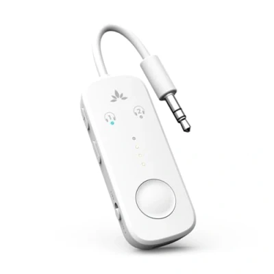 Immagine di Avantree Relay Adattatore Bluetooth 5.3 da Aereo, Supporta 2 AirPods o Cuffie con AptX Low Latency, Trasmettitore Wireless Audio 3,5 Mm AUX Per Viaggi In TV, Palestra, Tablet
