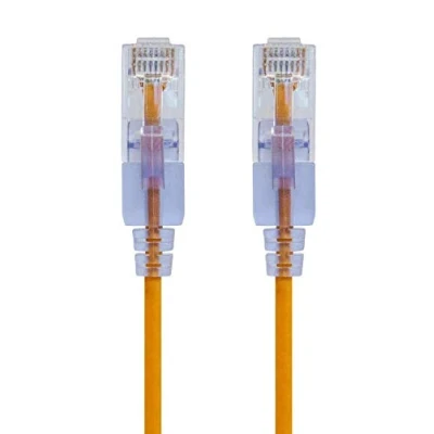 Immagine di Monoprice SlimRun Cavo patch Ethernet Cat6A RJ45 UTP puro filo di rame nudo 10G 30AWG 2,1 m, confezione da 10 pezzi