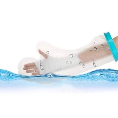 Immagine di Coperchio in ghisa a mano per fare il bagno con doccia, protezione impermeabile riutilizzabile da polso Borsa manicotto Tenere la fasciatura asciutta