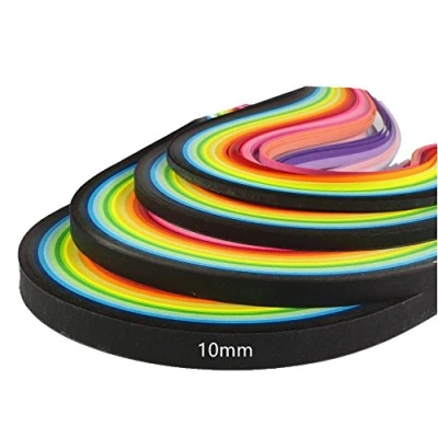 Immagine di ODETOJOY Quilling Strisce di Carta 10mm 26 Colori 260 Set DIY Origami Lunghezza 39cm