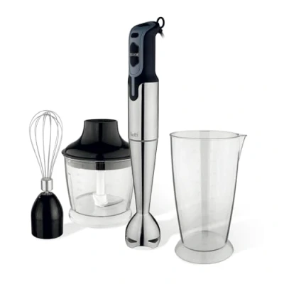 Immagine di Botti Solano Set di Frullatori a Immersione Motore da 700W Inclusi Tritatore, Frusta, Contenitore in Plastica Regolazione della Velocità Due Livelli Compatto e Salvaspazio
