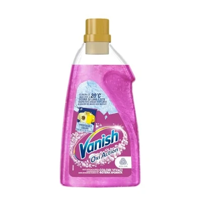 Immagine di VANISH Oxi Action Multipower Gel Rosa, Additivo Lavatrice Multiazione Senza Candeggina, Smacchiatore per Capi Colorati, 1 Confezione da 1.5L di Bucato
