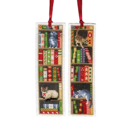 Immagine di Vervaco PN 0187764 Segnalibro a punto croce, in cotone, multicolore, 6 x 20 cm, 2 numeri